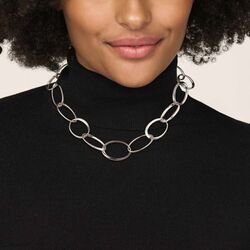 Zilveren slangencollier bol 43 cm