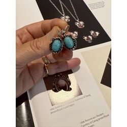 Georg Jensen zilveren oorbellen Heritage amazoniet