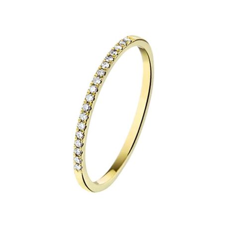 Gouden ring met diamantrij 0.09 ct
