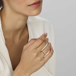 Gouden ring met diamantrij 0.13 ct