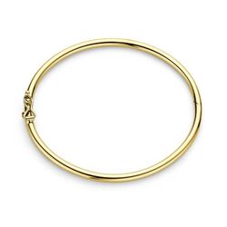 Gouden bangle met scharnier en ronde buis