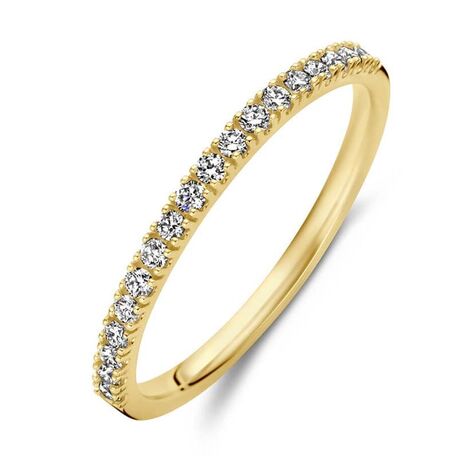 Geelgouden ring half alliance met diamant
