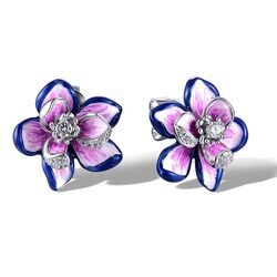 Tsars Collection Helena Collectie oorbellen paars roze