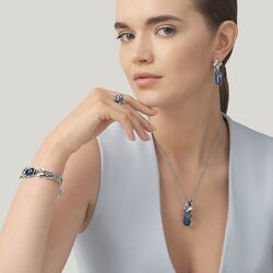 Raspini blue butterfly pendant zilver collier vlinder in blauw 12416