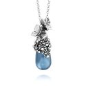 Raspini blue butterfly pendant zilver collier vlinder in blauw 12416