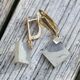 Vintage 14k gouden oorbellen met kwarts