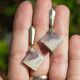 Vintage 14k gouden oorbellen met kwarts