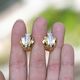 Vintage 18 krt gouden oorbellen12 x briljant ca. 0.30 crt