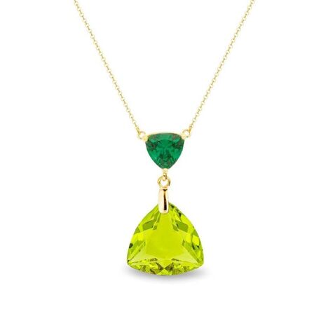 Spark vergulde zilveren collier Trigone groen