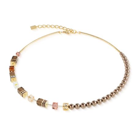 COEUR DE LION collier 5086-10-1100 GeoCUBE Precious Fusion Pearl Mocha Mousse