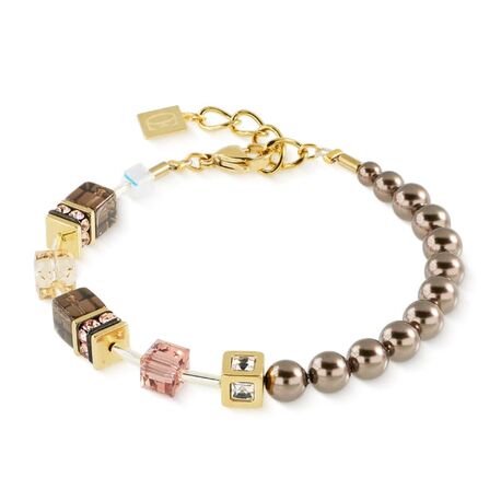 COEUR DE LION armband  5086-30-1100 GeoCUBE Precious Fusion Pearls Mocha Mousse