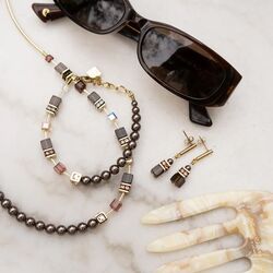 COEUR DE LION armband  5086-30-1100 GeoCUBE Precious Fusion Pearls Mocha Mousse