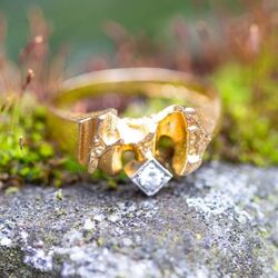 Vintage Lapponia gouden ring Diamond Star