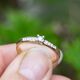 Vintage 14krt gouden ring bezet met 0.09ct briljant