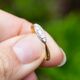 Antieke18krt gouden ring 3 oudslijpsel diamanten ±0.20ct