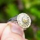 Vintage 14krt witgouden ring 0.30ct geel diamant