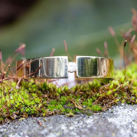 Vintage 9krt ring met een diamant