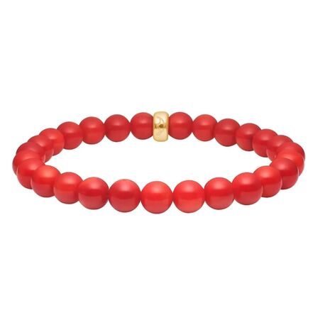 Heide Heinzendorff armband bamboe koraal 7 mm verguld