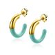ZINZI vergulde steekcreolen met turkoois emaille ZIO2351T
