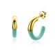 ZINZI vergulde steekcreolen met turkoois emaille ZIO2351T