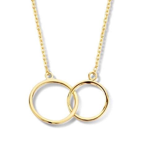 9k ketting met cirkels 40-42-44 cm