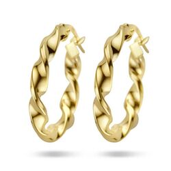 9k gedraaide oorringen 20,5 mm