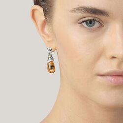 Giovanni Raspini zilveren oorbellen Leopard drop citrine