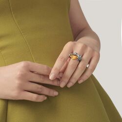 Giovanni Raspini Leopard Drop ring citrine