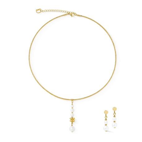 COEUR DE LION set 137-1416 Pearl & Spikes Drop Gold