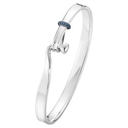 Zilveren Georg Jensen Torun bangle blauw saffier