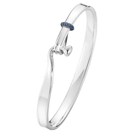 Zilveren Georg Jensen Torun bangle blauw saffier