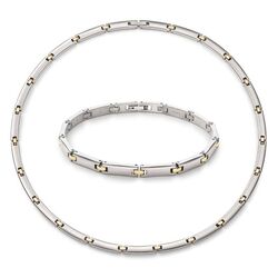 BOCCIA Titanium set schakels vergulde tussenschakels