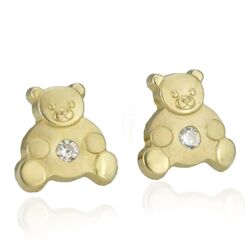 Vintage gouden 14 krt kinder oorbelletjes