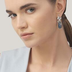 Giovanni Raspini zilveren oorbellen Vlinders blauw kristal