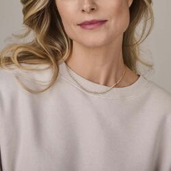 Geelgouden collier paperclip schakel vierkant 45 cm