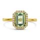 18k gouden ring groen amethist en diamant 0.10ct