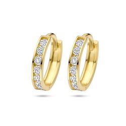 9 karaat klapoorringen met zirkonia 12,5mm