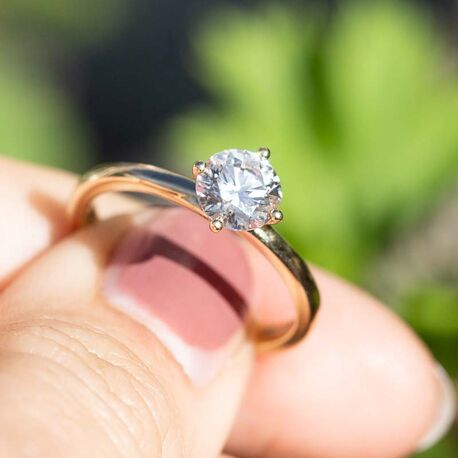 MY iMenso 14krt gouden ring bezet met 1ct lab diamant