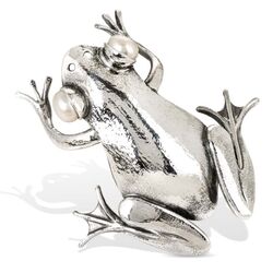 Bruno da Rocha zilveren broche kikker met zoetwaterparels
