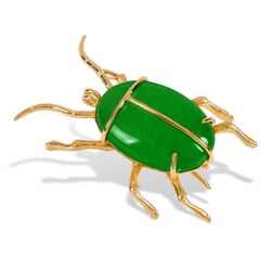 Bruno da Rocha verguld zilveren broche scarabee met jade