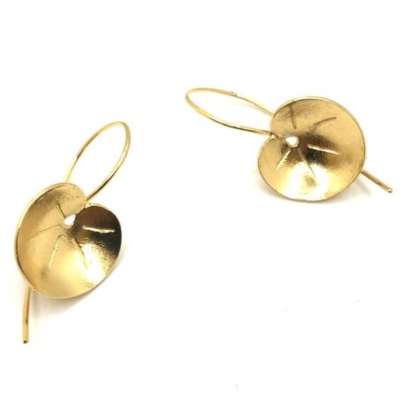 Bruno da Rocha verguld zilveren oorbellen lelie blad