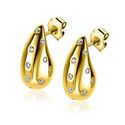 ZINZI vergulde oorstekers druppel met zirkonia