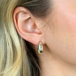 ZINZI vergulde oorstekers druppel met zirkonia