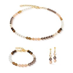 Coeur de Lion oorbellen Elysia gold brown 4244-21-1100