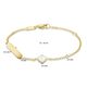 Geelgouden graveerarmband 11 - 13 cm parelmoer hartje