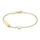 Geelgouden graveerarmband 11 - 13 cm parelmoer hartje