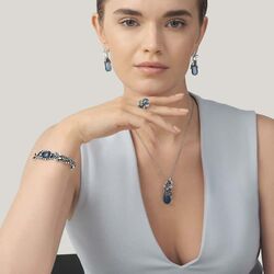 Giovanni Raspini sieradenset Blue Butterfly met blauw kristal