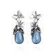 Giovanni Raspini zilveren oorbellen Vlinders blauw kristal