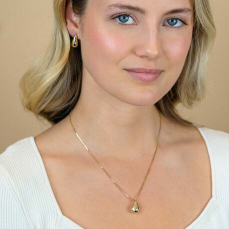 ZINZI vergulde oorstekers druppel met zirkonia