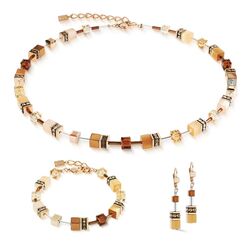 COEUR de LION sieradenset 2838-1100 GeoCUBE Iconic Mocha Mousse